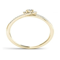 Carat T.W. Gyémánt bypass halo 10KT sárga arany eljegyzési gyűrű