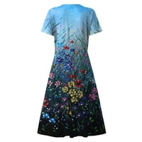 Corashan női aranyos tavaszi virágos ruhák nyári alkalmi divat nyomtatás rövid ujjú V-nyakú hinta virág ruha nőknek