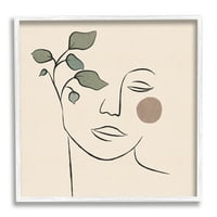 A Stupell Indperries puha női arcvonal rajz absztrakt növényi nap, 12, tervezés: JJ Design Hoe LLC