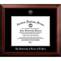 Texasi Egyetem, El Paso 14W 11h ezüst dombornyomott Diploma keret