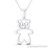 Klasszikus Teddy Bear Charm vázlat 34x medál & lánc nyaklánc . Sterling Ezüst