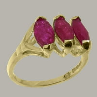 Brit készült 10K sárga arany természetes Rubin Női eljegyzési gyűrű - méret opciók-méret 9.75