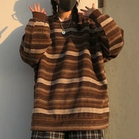 Iopqo női pulóverek Női csíkos pulóver pulóver túlméretes pulóver plusz méretű Kötött Hosszú ujjú Női felsők
