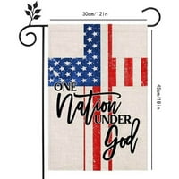 Július 4. Függetlenség Napja Emléknap zászlók hazafias egy nemzet Isten alatt Üdvözöljük kerti zászló kétoldalas Amerikai