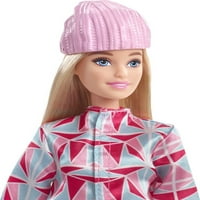 Barbie snowboardos divat baba öltözött kabát, nadrág & sisak, szőke haj