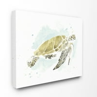 Stupell Industries tengeri teknős óceán strand állat akvarell festmény vászon fal művészet, 40, byJune Erica Vess
