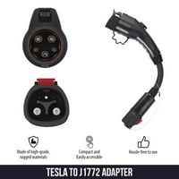 Lectron-Tesla-J Adapter, Ma 40A & 250V - kompatibilis a Tesla nagy teljesítményű csatlakozójával, Céltöltővel, elektromos