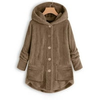 CAICJ női kabát női téli Puffer kabát Túlméretezett cipzáras Steppelt puffadt buborék rövid kabát Khaki, 3XL