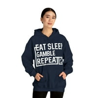 Eat Sleep Gamble grafikus kapucnis pulóver, S-5XL méretek