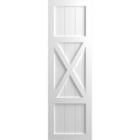 Ekena Millwork 15 W 59 H True Fit PVC Center X-Board Farmhouse rögzített redőnyök, fehér
