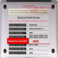 KAISHEK kemény védő héj tok fedél kompatibilis-megjelent MacBook Pro 14 XDR kijelzővel & Touch ID C Típus + Fekete