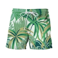 Hanas Férfi nadrág férfi nyomtatott rövidnadrág új trópusi Hawaii Beach Divat Lélegző Alkalmi nadrág Zöld XXL
