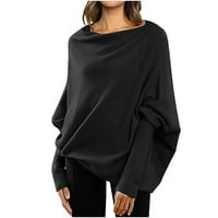 absuyy divat pulóverek nőknek Baggy New Fashion Savings-Alkalmi Egyszínű Hosszú ujjú Kerek nyakú kötött könnyű rugalmas