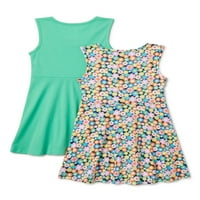 A Wonder Nation Girls ujjatlan játékruhája, 2-csomagja, Méret 4- és Plus