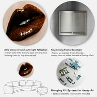 Designart 'A gyönyörű női ajkak II. Modern körfém fali művészete - 11 -es lemez