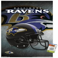 Baltimore Ravens-sisak fali poszter fa mágneses kerettel, 22.375 34
