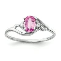 Primal arany karátos fehér arany 6x rózsaszín zafír és gyémánt gyűrű