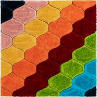 Jól szövött San Francisco Rainbow Modern Geometric Shag multi 3D texturált vastag és puha shag 2'7 9'10 Runner terület