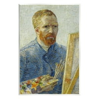 Stupell Industries Zeegezicht als Schilder Van Gogh festmény önarckép festés Festés Festés Keret nélküli művészeti