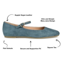 Journee Collection Női Carrie Buckle Square Toe Mary Jane Flats