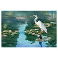 Lynnea Washburn Lakeside Heron II 22 28 Festés vászon Art Print