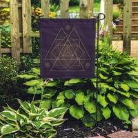 Arany Monokróm Absztrakt Mandala Szent Geometria Háromszögek Merkaba Mag Kerti Zászló Dekoratív Zászló Ház Banner