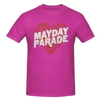 Mayday Parade férfi szív póló fekete férfi Alap rövid ujjú póló Fuchusia kicsi