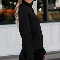 Cozy Pulóver felsők Női Garbó Egyszínű Hosszú ujjú alkalmi Kábel kötött pulóver pulóver őszi téli ruhák