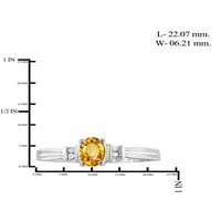 JewelersClub Citrine Ring Birthstone Jewelry - 0. Karát -citrin sterling ezüst gyűrűs ékszerek fehér gyémánt akcentussal