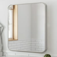 Isla téglalap fal akcentus tükör-H L, Modern fém keretes-nappali, hálószoba, fürdőszoba hiúság tükör – ezüst-Design