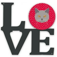 Carolines kincsek Ck5100walv Chartreu macska szerelem fém fal Artwork szerelem, piros, 12x12, Többszínű
