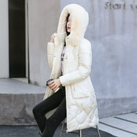 Női hosszú Steppelt kabát kapucnis Ujjatlan Puffer kabát Pamut Párnázott kabát könnyű meleg vastag téli kabát