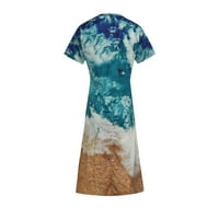 Nyári ruhák Női Rövid ujjú A-Line középhosszú szabadidős virágos V-nyakú ruha Clearance Zöld 4XL