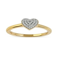 Imperial 10K sárga arany 1 10 ct tdw gyémánt szív klaszter gyűrű nőknek