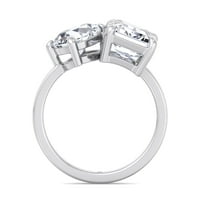 Kylie-Toi Et Moi Körte & Smaragd Moissanite-Lab Gyémánt Eljegyzési Gyűrű
