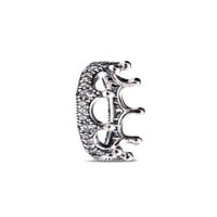 Korona gyűrű ezüst W gyöngy-set tiszta CZ gyűrű sz 197087cz-56