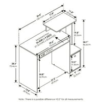 Furinno Econ többcélú otthoni irodai számítógép íróasztal Bin, Amber fenyő fekete