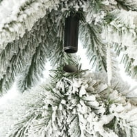 Ünnepi idő 7ft előre megvilágított ceruza alpesi mesterséges karácsonyfa, zöld, 7 ', tiszta