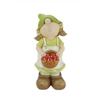 23 Fiatal lány Gnome egy kosár gombát tart