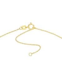14 kt sárga arany, így állítható be állítható 16 - 18 Női mini pálmafa nyaklánc a függő kötélláncon és a rugós gyűrű