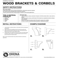 Ekena Millwork 1 2 W 3 4 D 6 H Mini Nevio Wood Vintage dekoráció Corbel, Salvage Red