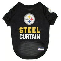 Háziállatok Első Raglan háló Pittsburgh Steelers NFL kutya macska mez, fekete, XL