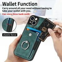 Mantto iPhone mini hátsó pénztárca tok, rugalmas kártyatartóval, Ütésálló PU bőr 360 Ft rotációs gyűrű Kickstand támogatás
