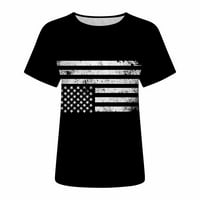 Függetlenség napja ingek Női Alkalmi hazafias pólók felsők USA zászló Raglan V-nyakú Rövid ujjú vékony Blúzok póló