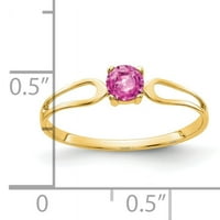 Primal Arany Karátos Sárga Arany Rózsaszín Zafír Gyűrű