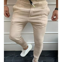 Férfi plusz méretű nadrág alkalmi divat szilárd Csipke-up Rugalmas ceruza nadrág Sweatpants nadrág Khaki 8