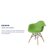Flash bútorok Alonza sorozat zöld műanyag szék fa lábakkal
