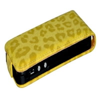 Általános Leopard Print Slim PU bőr Flip Top tok fedél iPhone 5, Sárga
