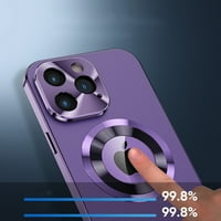 Anti-Peep tok iPhone Pro Max, Edzett üveg Adatvédelmi képernyővédő kétrétegű masszív fém keret fedél CD Minta lencse