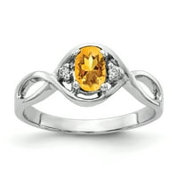Primal arany karátos fehér arany 6x ovális citrin és gyémánt gyűrű